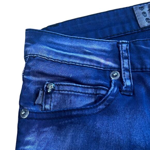 Tripp NYC Dark Blue Vector Grunge Skinny Jeans - Picture 4 of 7